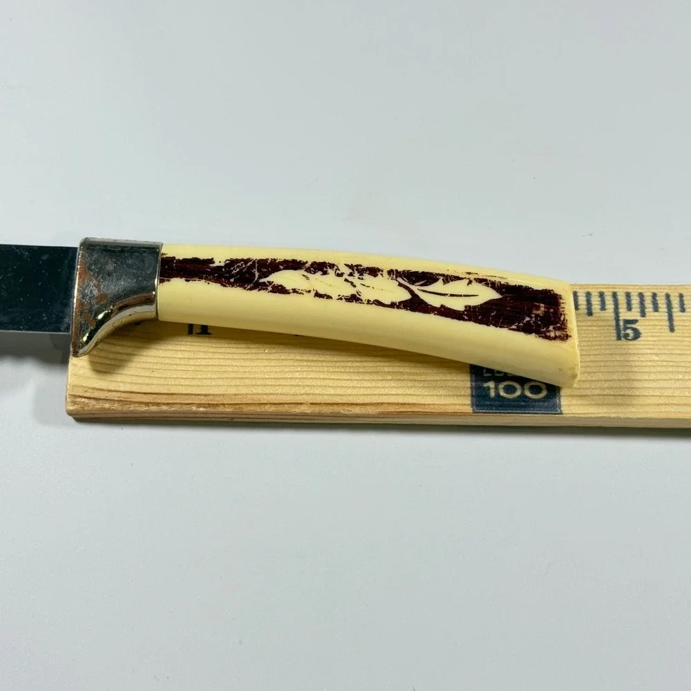 VTG Regent Sheffield Serrated Bread Knife Kitchen Tool Cream Faux‎ Stag England